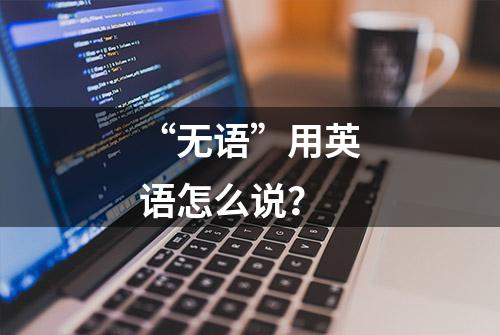 “无语”用英语怎么说？