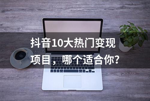 抖音10大热门变现项目，哪个适合你？