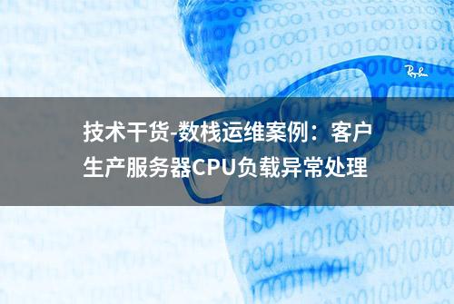 技术干货-数栈运维案例：客户生产服务器CPU负载异常处理