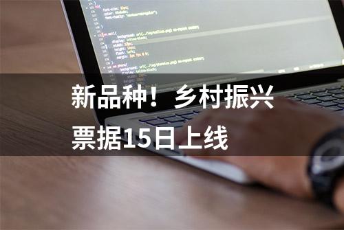 新品种！乡村振兴票据15日上线