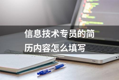 信息技术专员的简历内容怎么填写