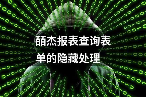 皕杰报表查询表单的隐藏处理