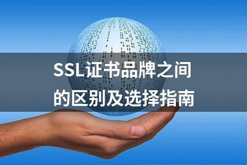 SSL证书品牌之间的区别及选择指南