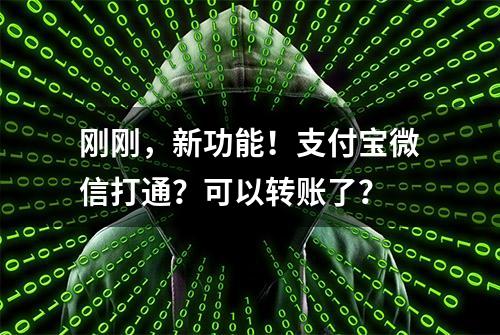 刚刚，新功能！支付宝微信打通？可以转账了？