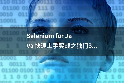 Selenium for Java 快速上手实战之独门3步曲