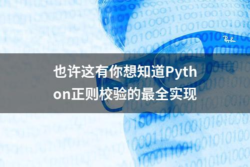 也许这有你想知道Python正则校验的最全实现