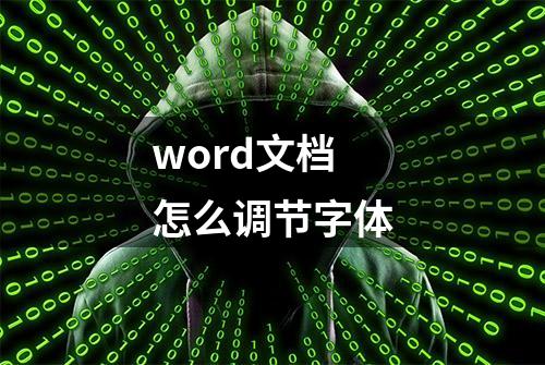 word文档怎么调节字体