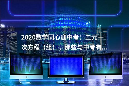 2020数学同心迎中考：二元一次方程（组），那些与中考有关的题型