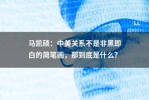 马凯硕：中美关系不是非黑即白的简笔画，那到底是什么？