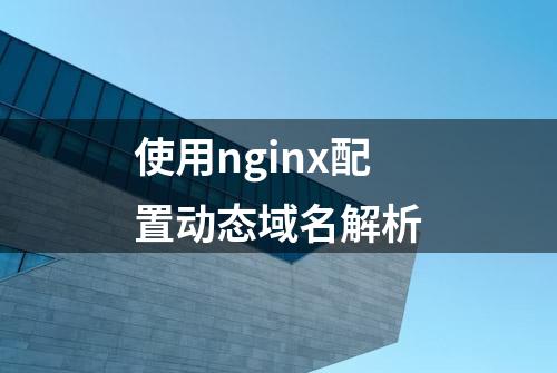 使用nginx配置动态域名解析