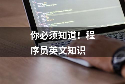 你必须知道！程序员英文知识