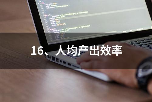 16、人均产出效率