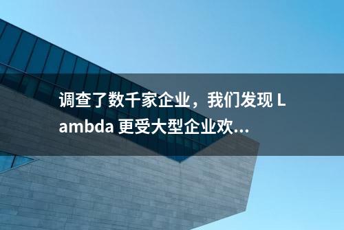 调查了数千家企业，我们发现 Lambda 更受大型企业欢迎