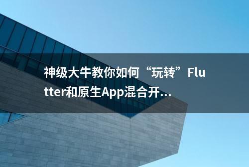 神级大牛教你如何“玩转”Flutter和原生App混合开发，没有这么难