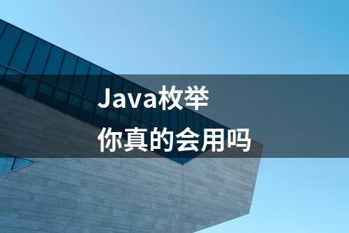 Java枚举你真的会用吗