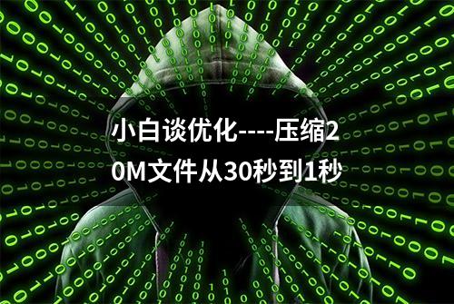 小白谈优化----压缩20M文件从30秒到1秒