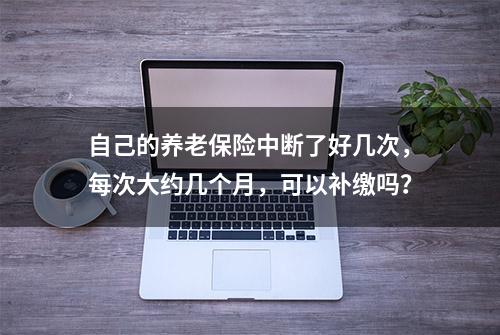 自己的养老保险中断了好几次，每次大约几个月，可以补缴吗？