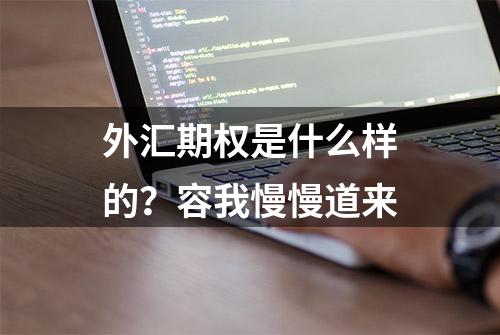 外汇期权是什么样的？容我慢慢道来