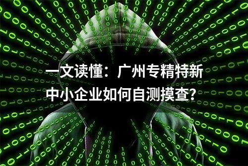 一文读懂：广州专精特新中小企业如何自测摸查？