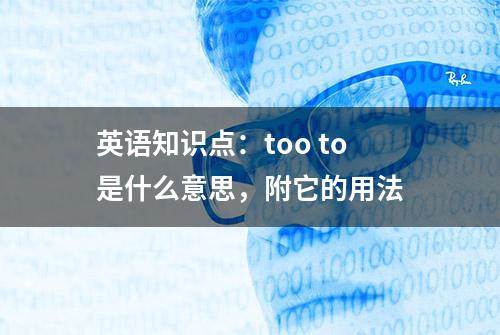 英语知识点：too to是什么意思，附它的用法