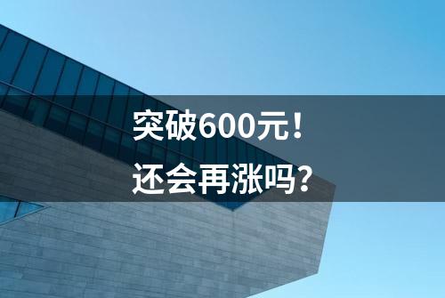 突破600元！还会再涨吗？