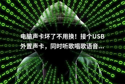 电脑声卡坏了不用换！接个USB外置声卡，同时听歌唱歌语音，方便