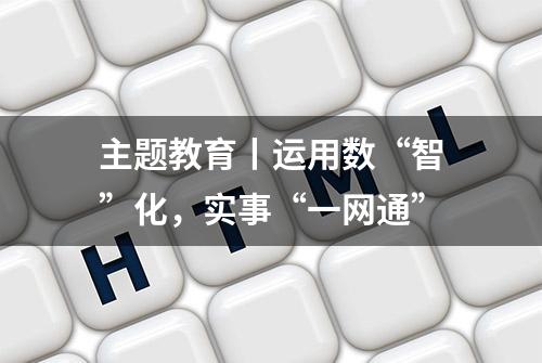 主题教育丨运用数“智”化，实事“一网通”