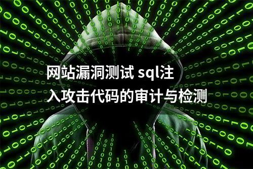 网站漏洞测试 sql注入攻击代码的审计与检测