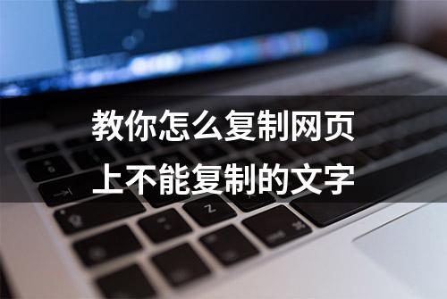 教你怎么复制网页上不能复制的文字