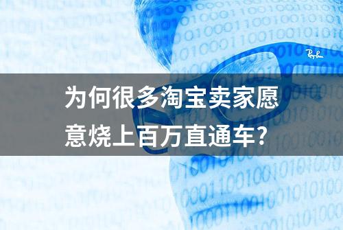 为何很多淘宝卖家愿意烧上百万直通车?