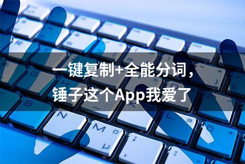 一键复制+全能分词，锤子这个App我爱了