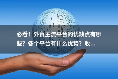 必看！外贸主流平台的优缺点有哪些？各个平台有什么优势？收藏