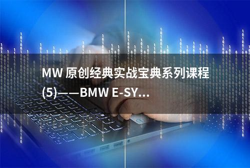 MW 原创经典实战宝典系列课程(5)——BMW E-SYS实战法宝