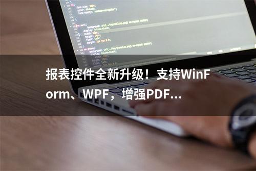 报表控件全新升级！支持WinForm、WPF，增强PDF导出