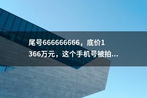 尾号666666666，底价1366万元，这个手机号被拍卖