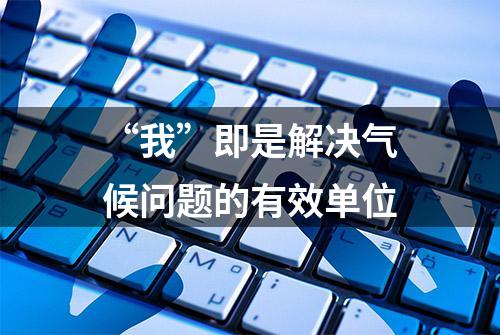 “我”即是解决气候问题的有效单位