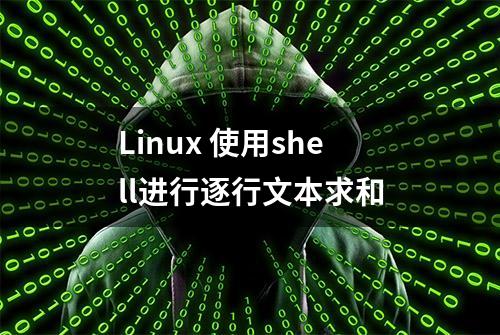 Linux 使用shell进行逐行文本求和