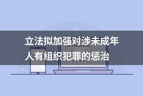 立法拟加强对涉未成年人有组织犯罪的惩治