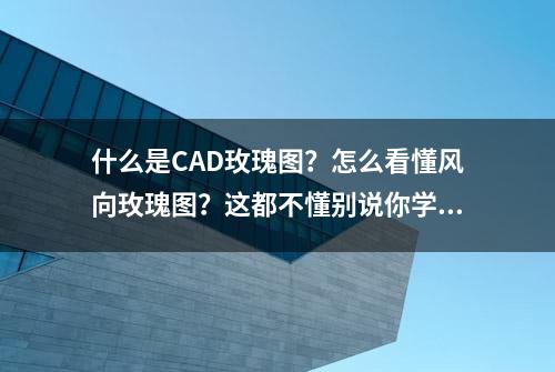 什么是CAD玫瑰图？怎么看懂风向玫瑰图？这都不懂别说你学过CAD