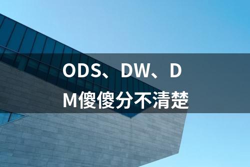 ODS、DW、DM傻傻分不清楚