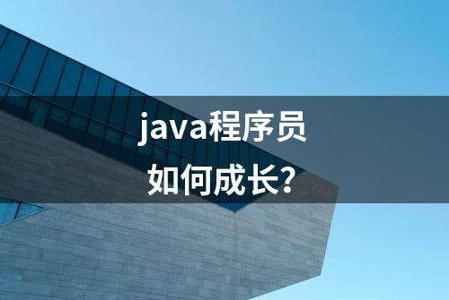 java程序员 如何成长？