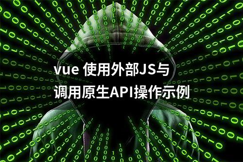 vue 使用外部JS与调用原生API操作示例