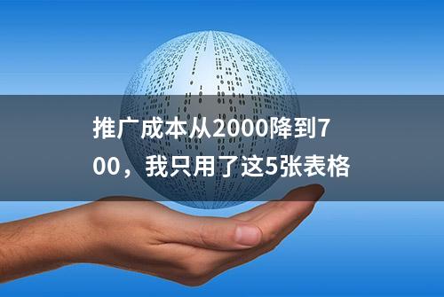 推广成本从2000降到700，我只用了这5张表格