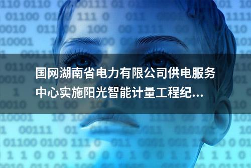 国网湖南省电力有限公司供电服务中心实施阳光智能计量工程纪实