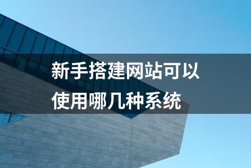 新手搭建网站可以使用哪几种系统