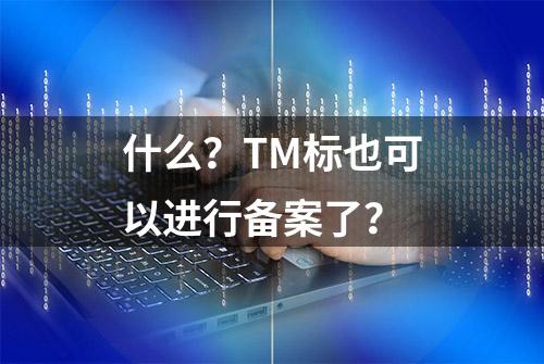 什么？TM标也可以进行备案了？