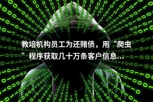 教培机构员工为还赌债，用“爬虫”程序获取几十万条客户信息获刑