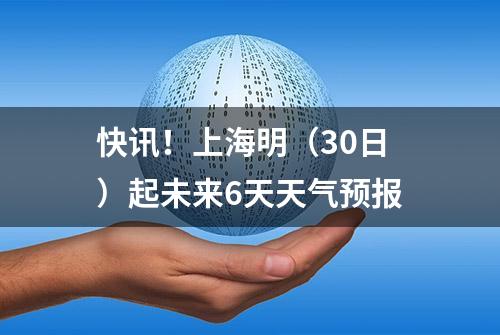 快讯！上海明（30日）起未来6天天气预报