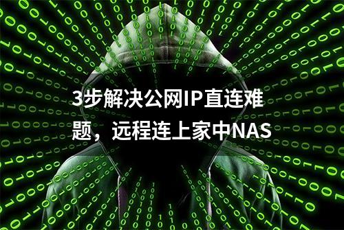 3步解决公网IP直连难题，远程连上家中NAS