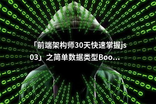 「前端架构师30天快速掌握js03」之简单数据类型Boolean知识点！